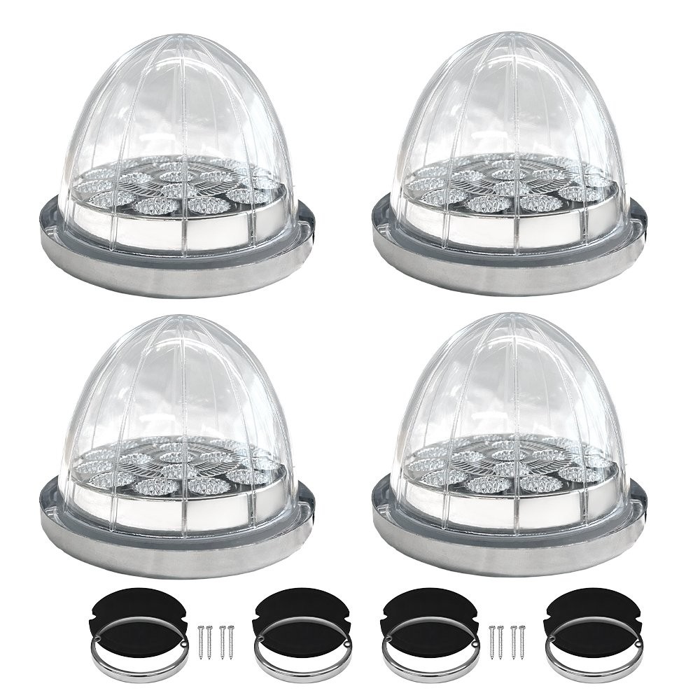 4-40x Amber&White LED Watermelon Light Side Marker Truck Trailer Turn Signal 12V