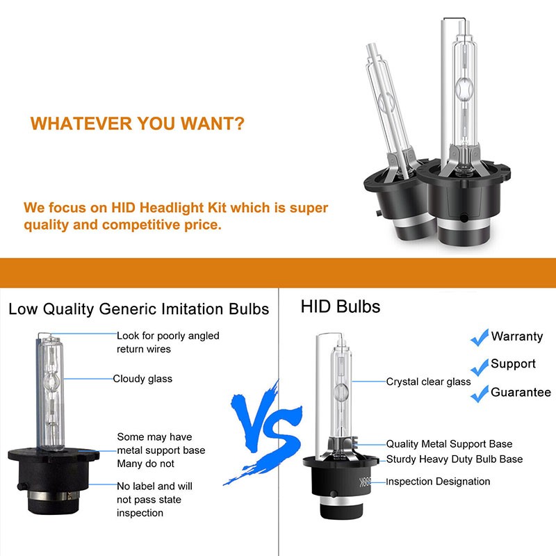 2x D2S D2R Factory OEM HID Xenon Replacement Headlight Bulbs 6000K Bright White