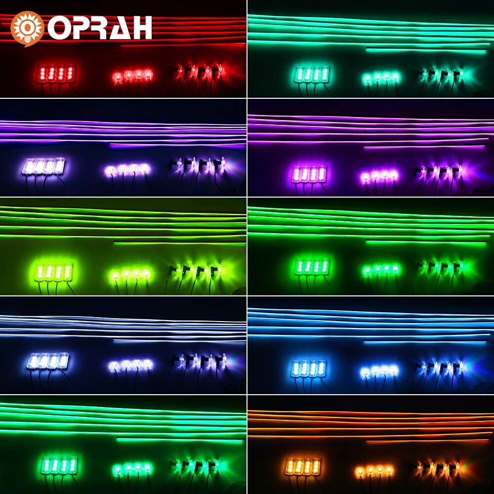 6in1 RGB Symphony Atmosphere Interior LED Acrylic Guide Fiber Optic Ambient Lamp