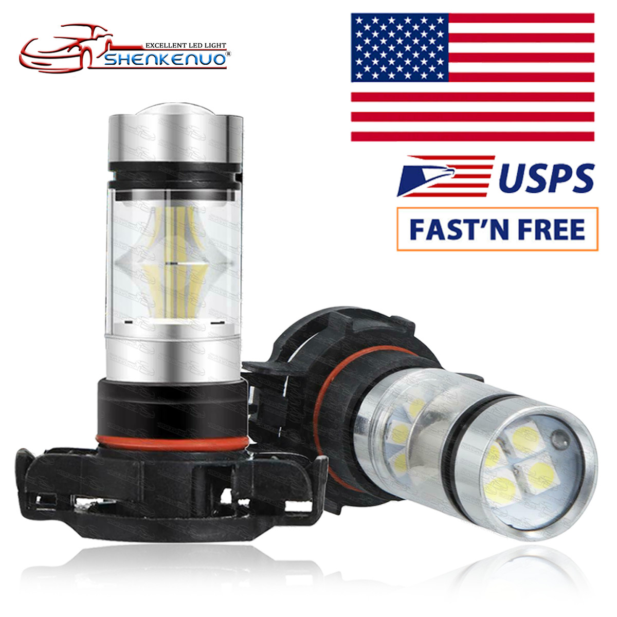 For GMC Sierra 1500 2500HD 3500HD 2008-2019 LED Fog Light Bulb 5202 6000K White