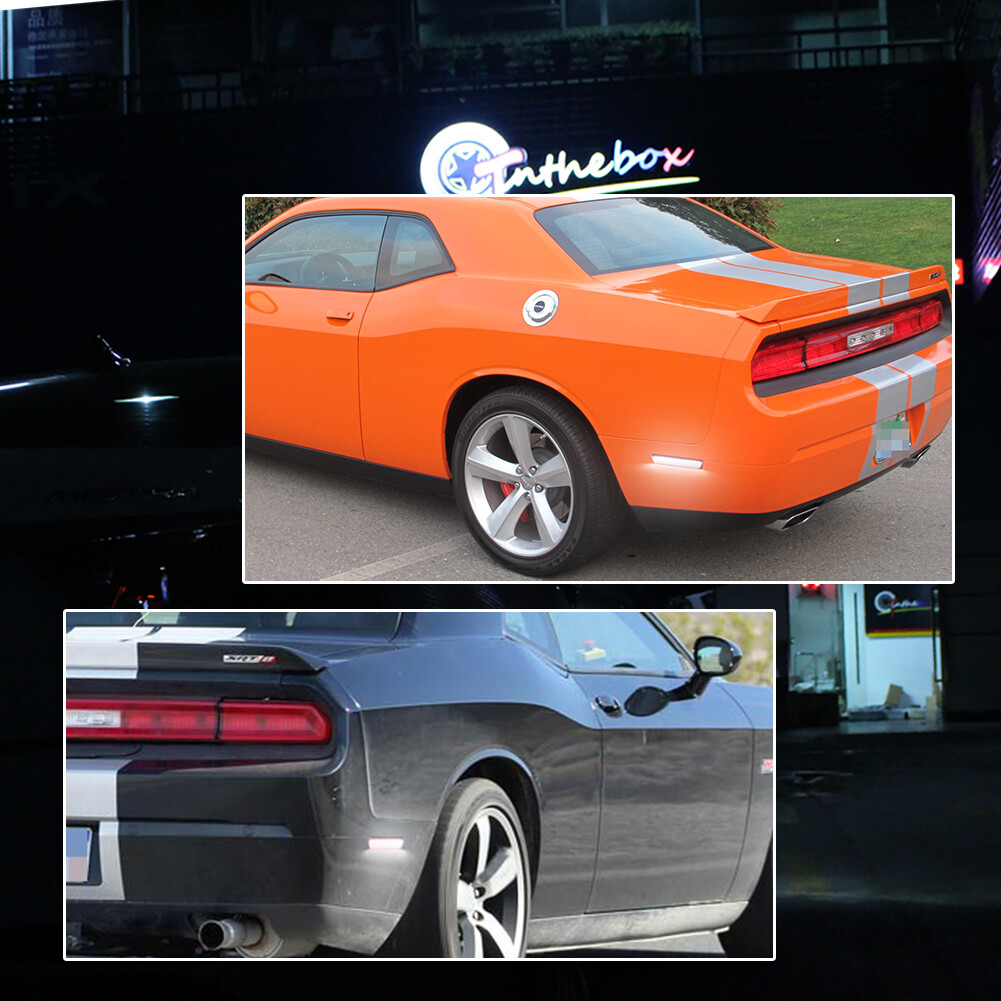 White Rear Side Marker Lamps LED Lights For 08-14 Dodge Challenger/11-14 Charger