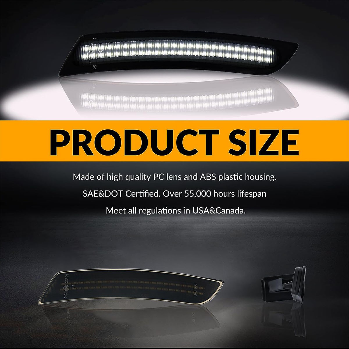 4X LED Side Marker Lights Front Rear Set for Chevy Camaro LS LT SS ZL1 2016-2022