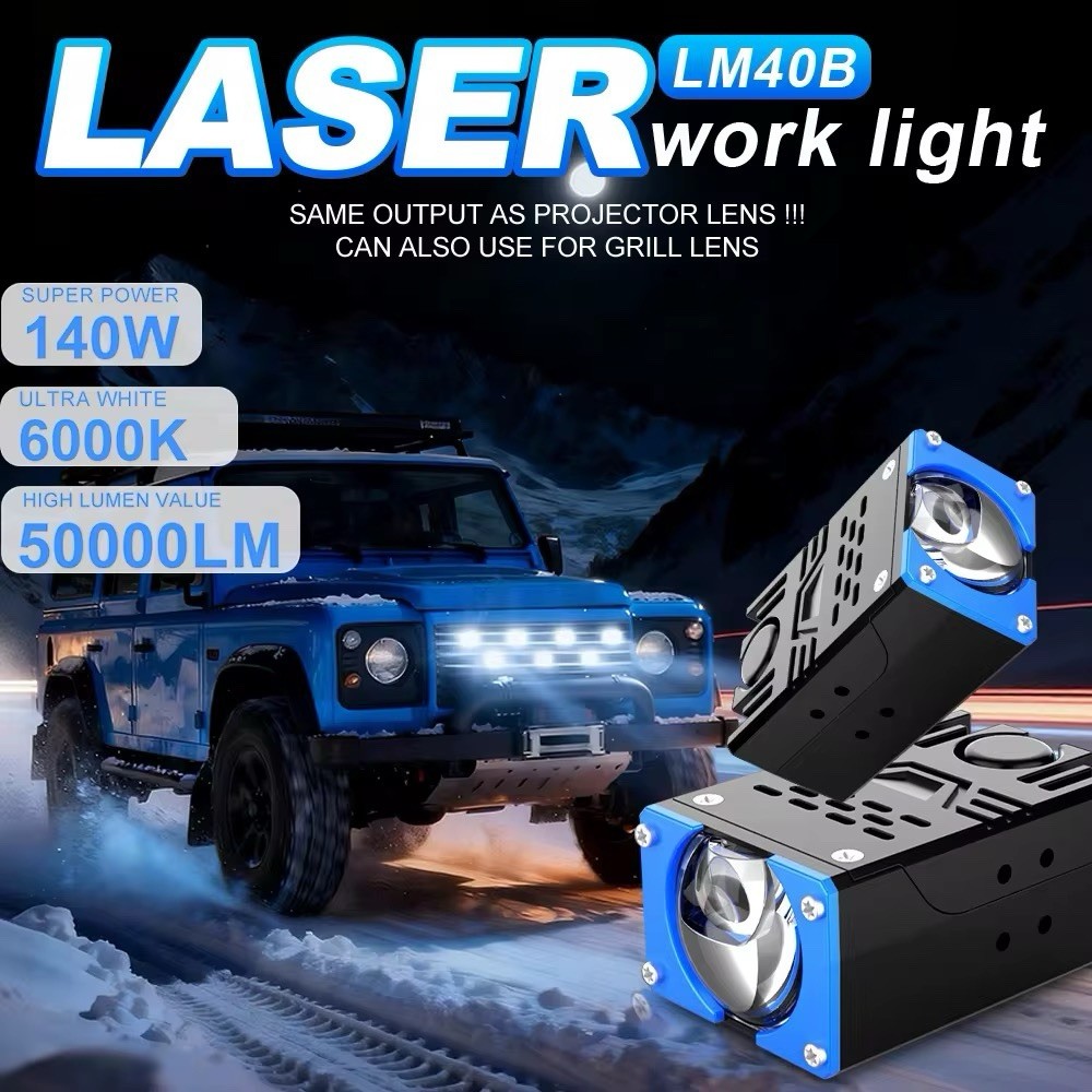 2x LED Projector Off Road Lens Driving Lights w/ Harness 140W 50000LM Spot Beam