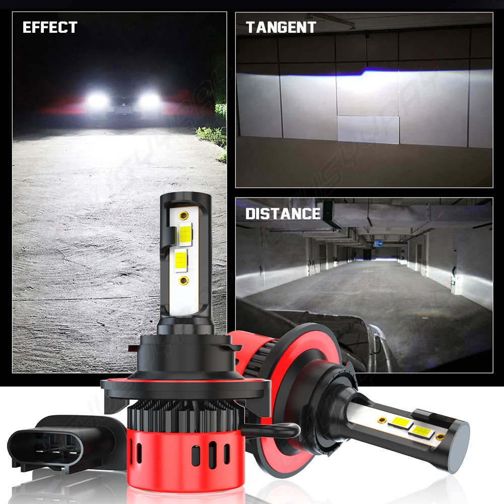 Brightest 9008 H13 120W LED Headlight Bulbs High Low Beam 42000LM Super White