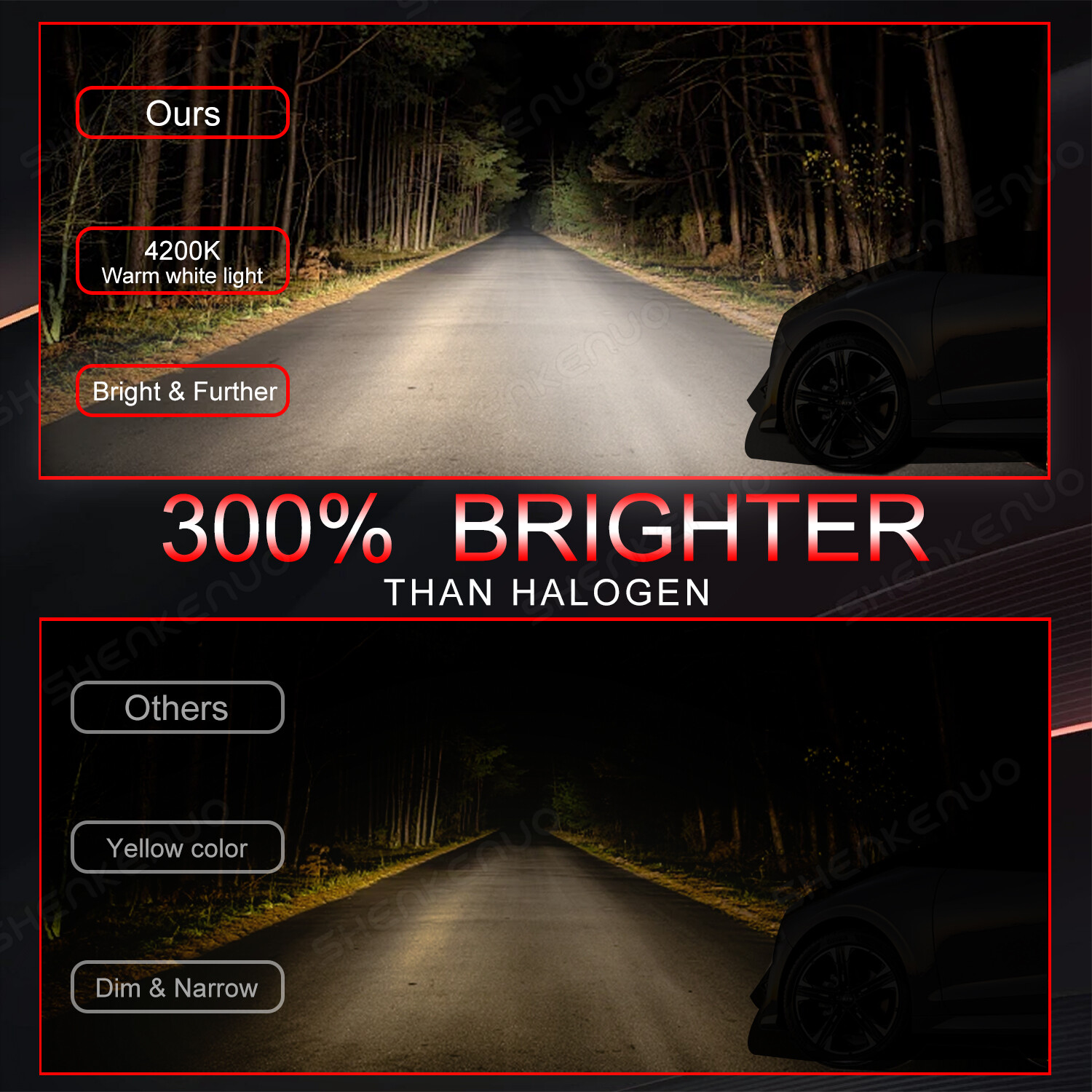 2x 9012 HIR2 Halogen Headlight Bulbs Conversion Kits High Low Beam 4200K Bulbs