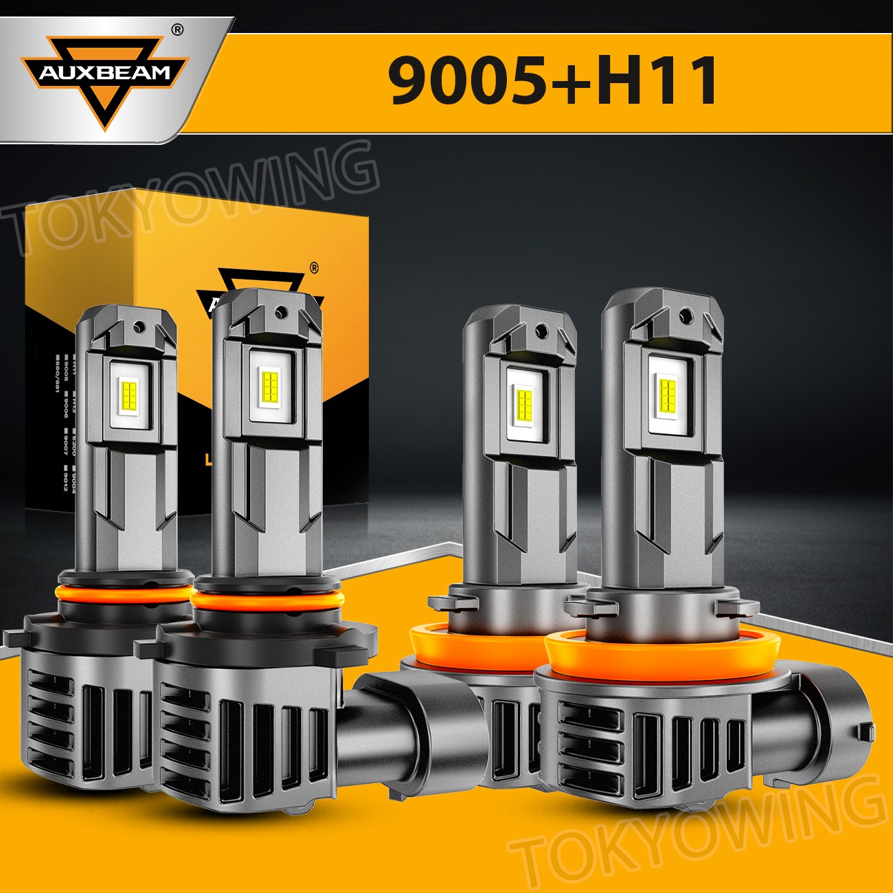 AUXBEAM 9005 H11 LED Headlight Hi/Lo Beam Fog Light For Dodge Durango 2016-2020
