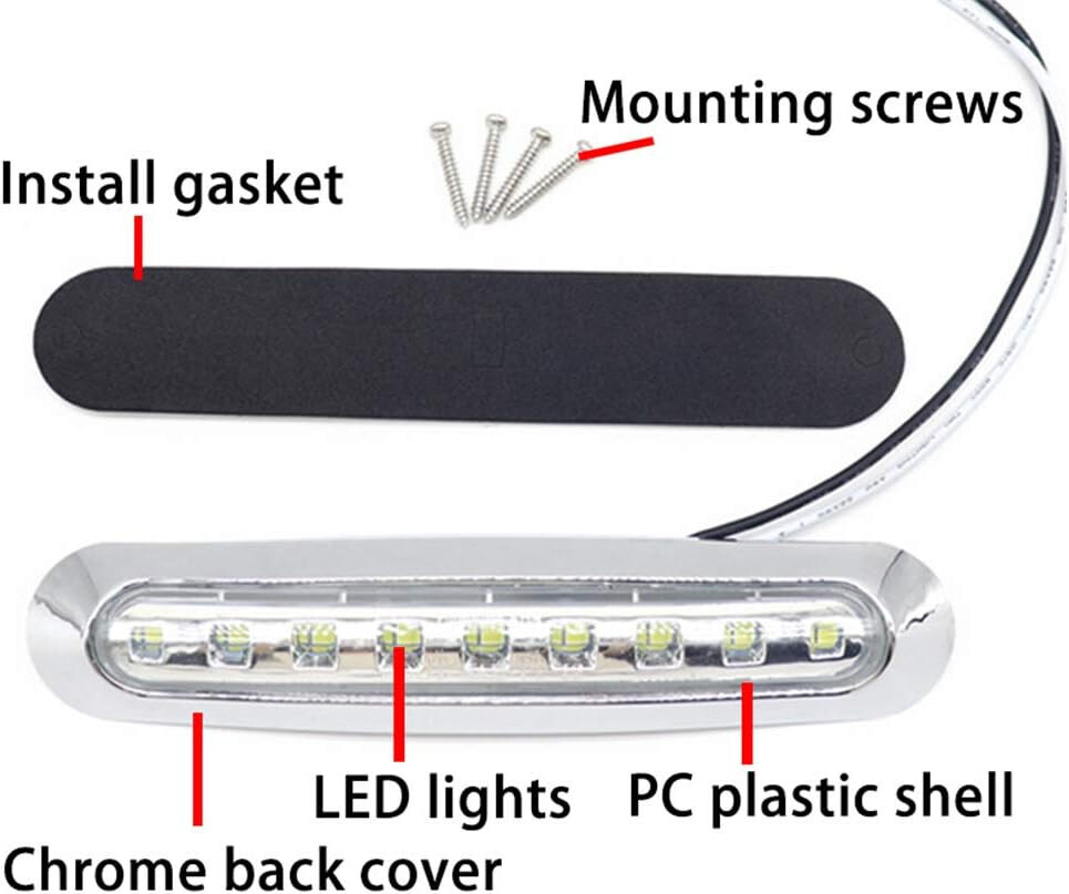 BOOMBOOST Side Light Always On Tail Light 2Pcs 9LED 3W White