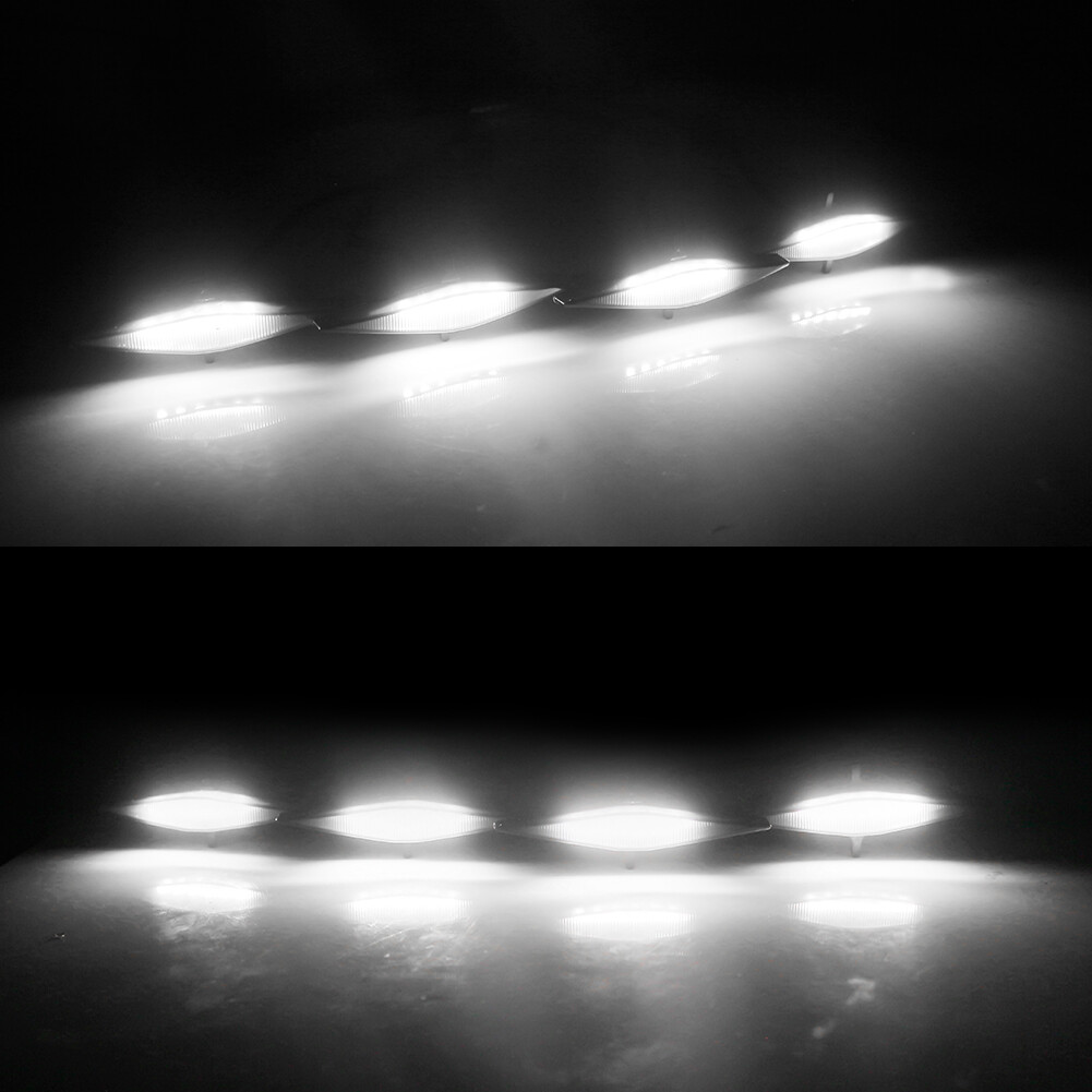 4x Smoked Front Grille LED Lights White For Toyota 4Runner TRD Pro 2014-2019