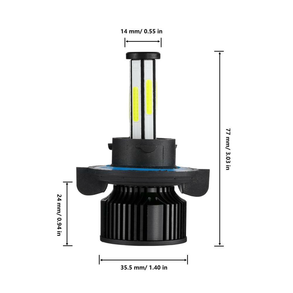 6-Sides 9008 H13 360° LED Headlight Bulbs Kit High Low Beam 6500K Bright White