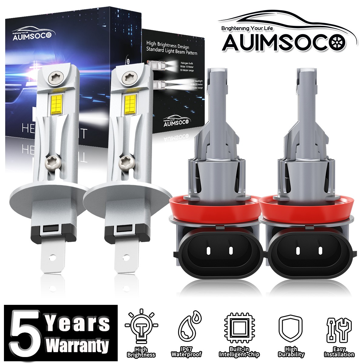 For Kia Forte 2014-2016 Sedan 4-Door 4x LED Headlight Bulbs Super Bright 72000LM