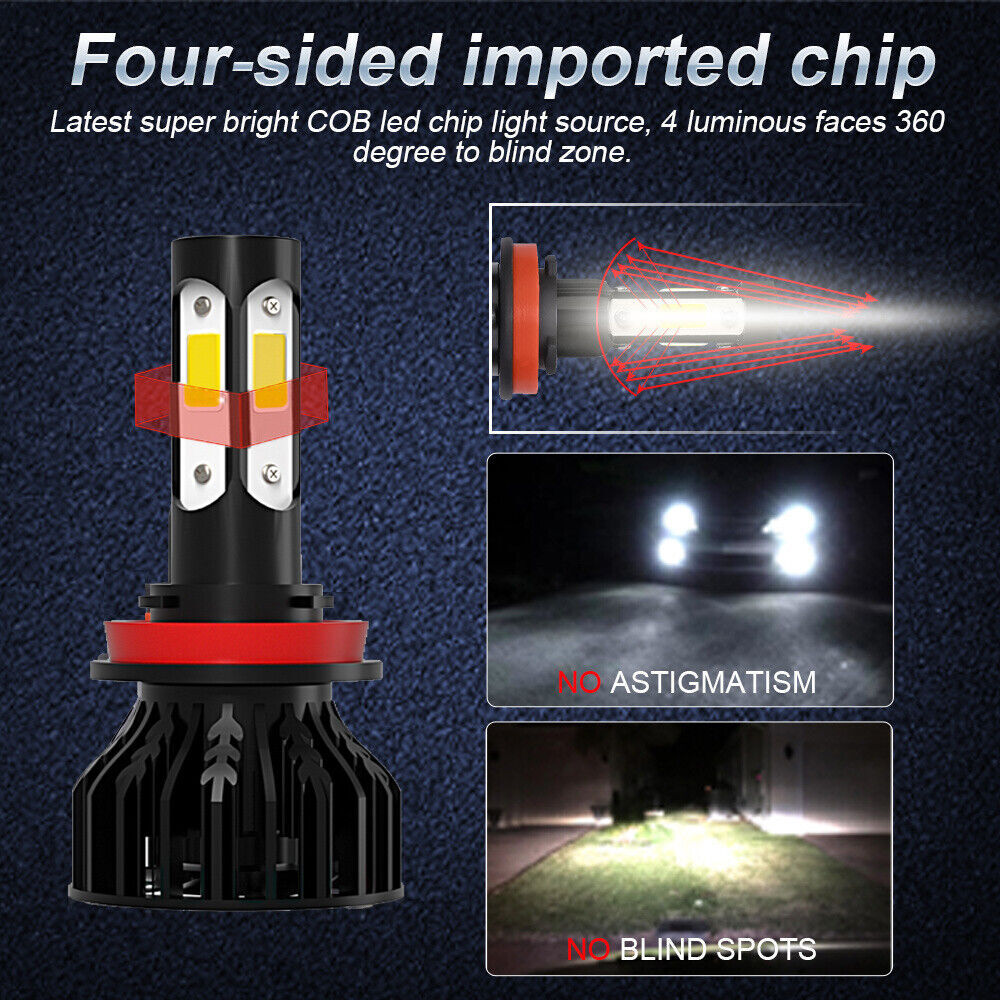 H11 9005 LED Headlights Bulb High Low Beam 140W Super Bright White 6500K