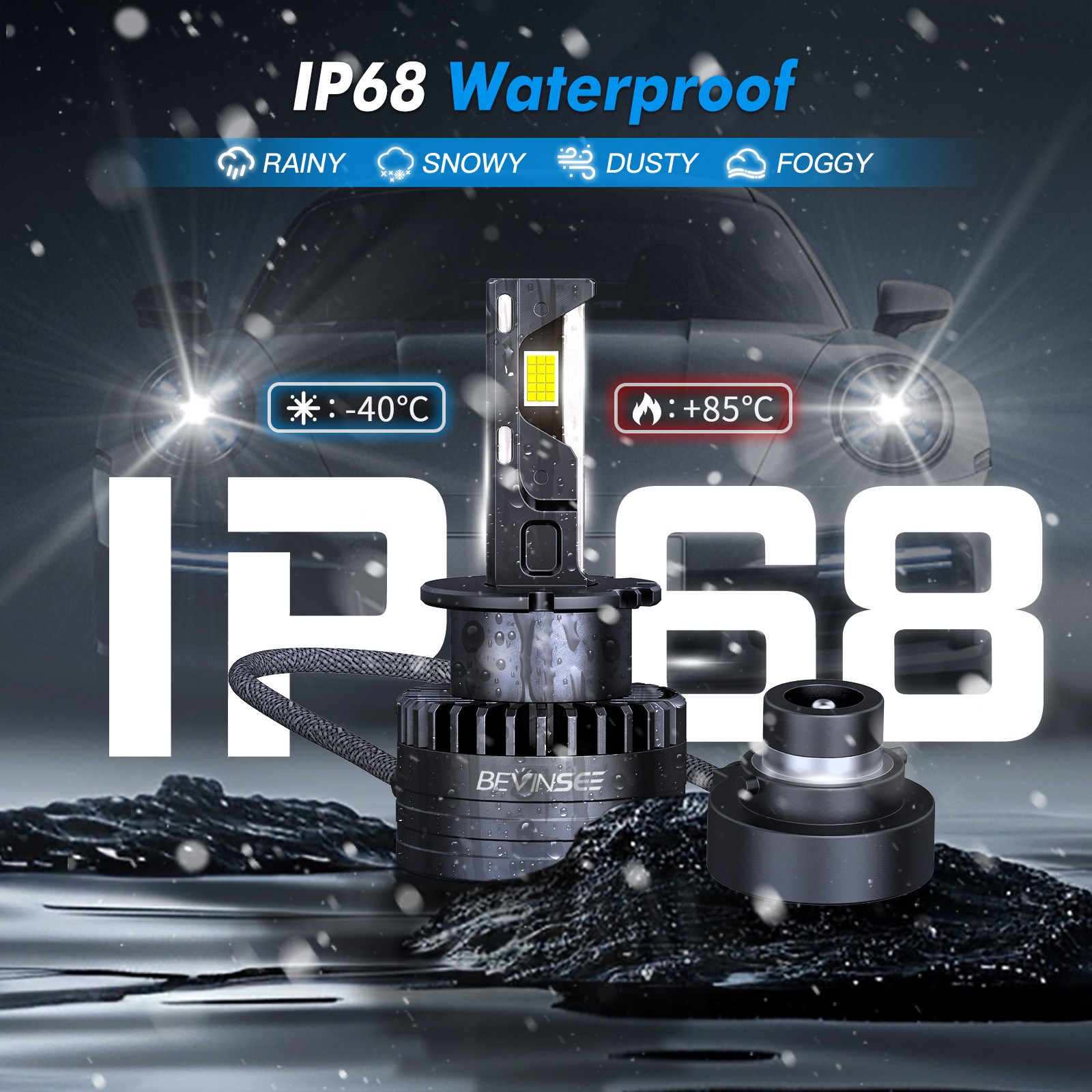D2S D2R LED Headlight Bulbs Kit 6000K Super Bright Xenon High Low Beam Replace