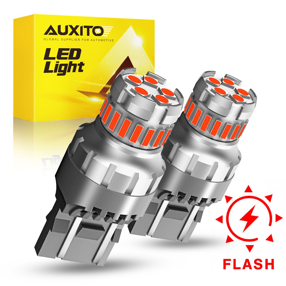 AUXITO 7443 7440 Brake Tail Stop Light Red Flash Strobe Blinking LED Bulbs US SL