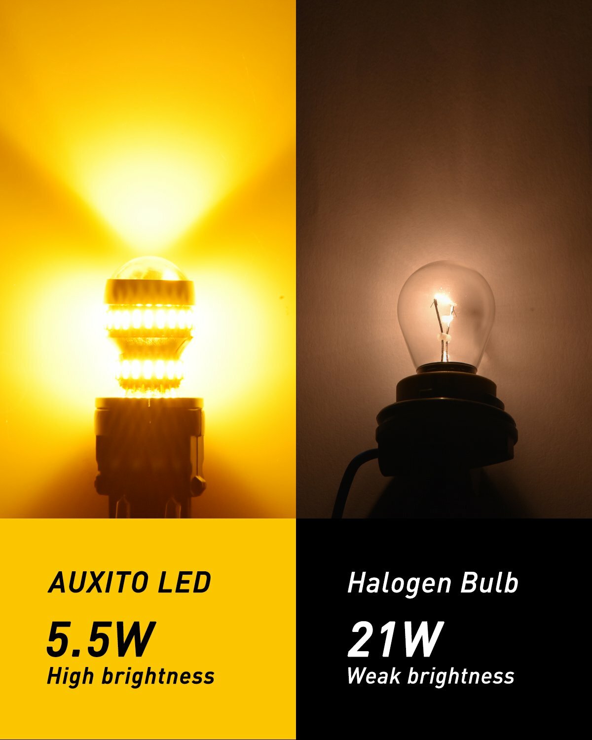 AUXITO Light Turn Signal DRL Bulb Amber Yellow Lamp 360° 54-LED Bulb for Ford