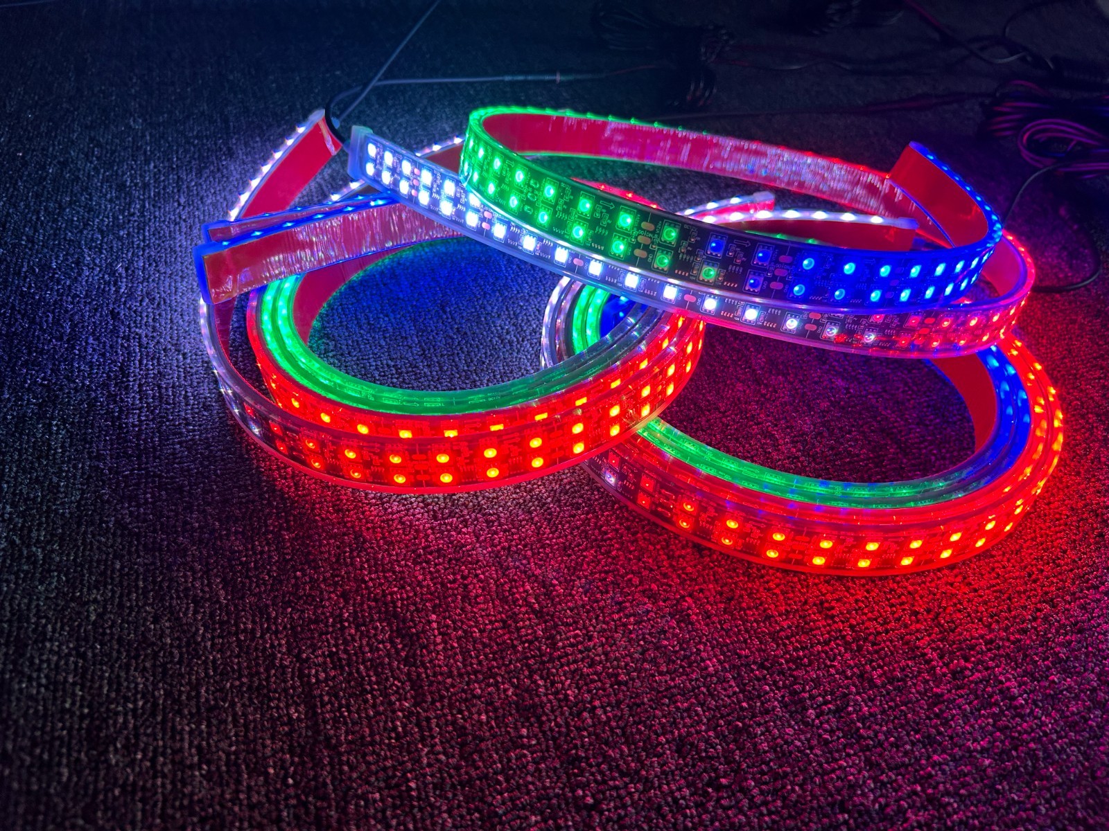 Dream Color Double Row 2x 4FT +2x 6.5FT CHASING Underglow Light Bluetooth Strips