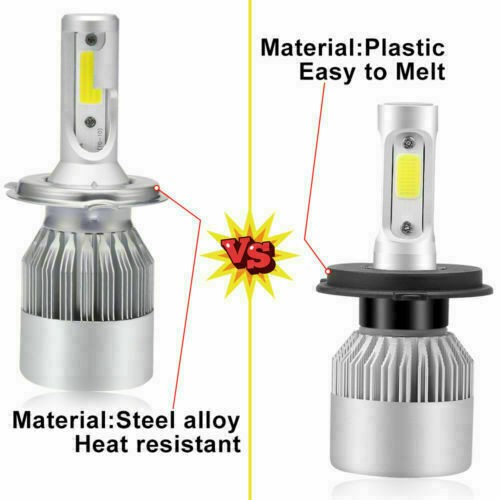 Fit 1982-1987 Chevrolet El Camino 4pcs 4X6 inch GLASS LED Headlights Hi/Lo Beam