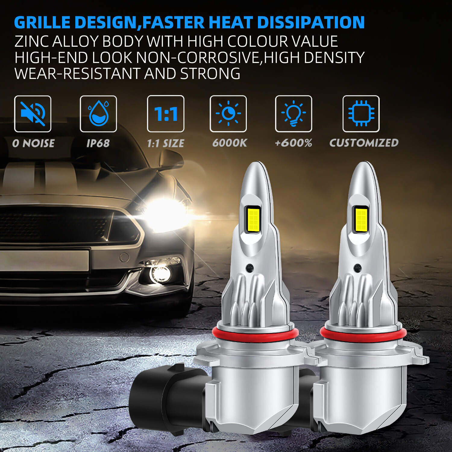 9005 LED Headlight Bulb Conversion Bright Beam Lamp 6000K Super White CANBUS