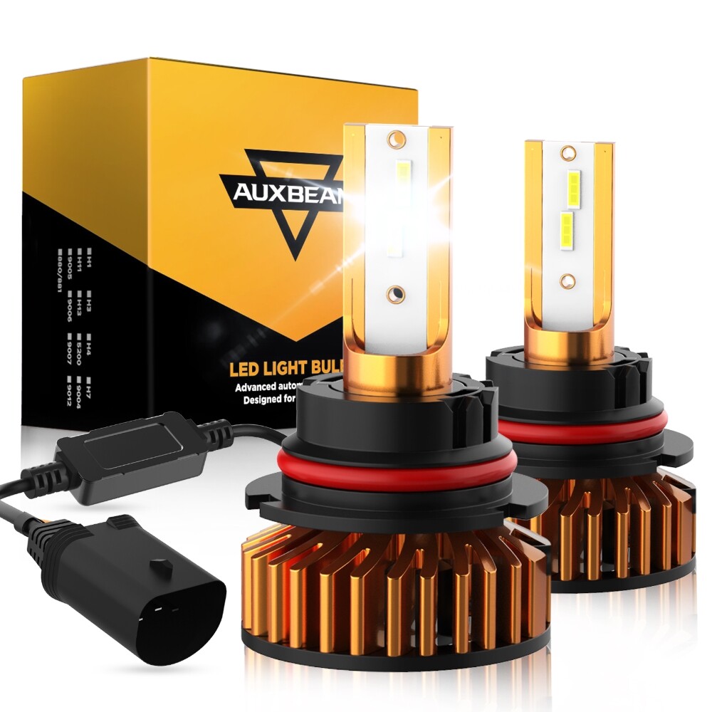 AUXBEAM LED Headlight Hi/Lo Bulbs Kit 6500K Super White for Ford F-150 1987-2023