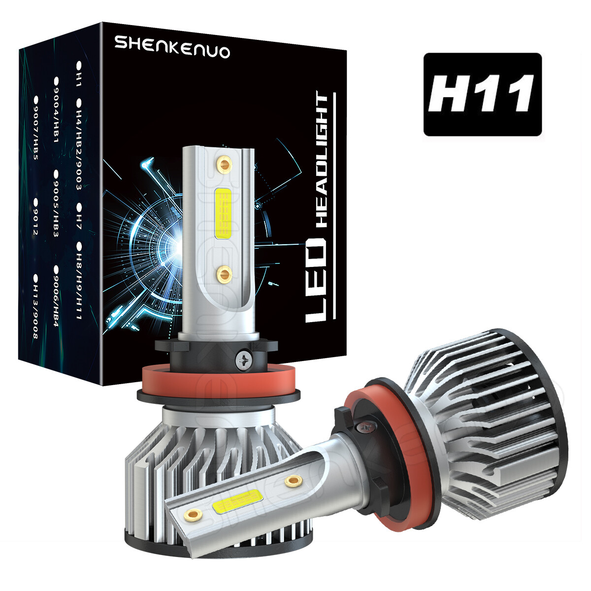 H11 LED Headlight Super Bright Bulbs Kit 8000K White 330000LM High/Low Beam