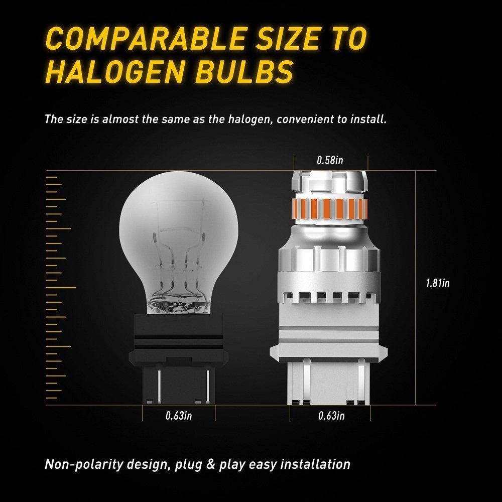 AUXITO 3157 3156 Amber yellow LED Turn Signal Parking Light Bulb Error Free EXF