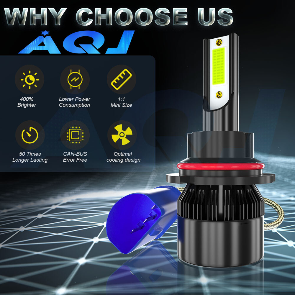 2x HB5 9007LED Headlights 1000000LM LED Light Bulbs Kit High Low Beam Super blue
