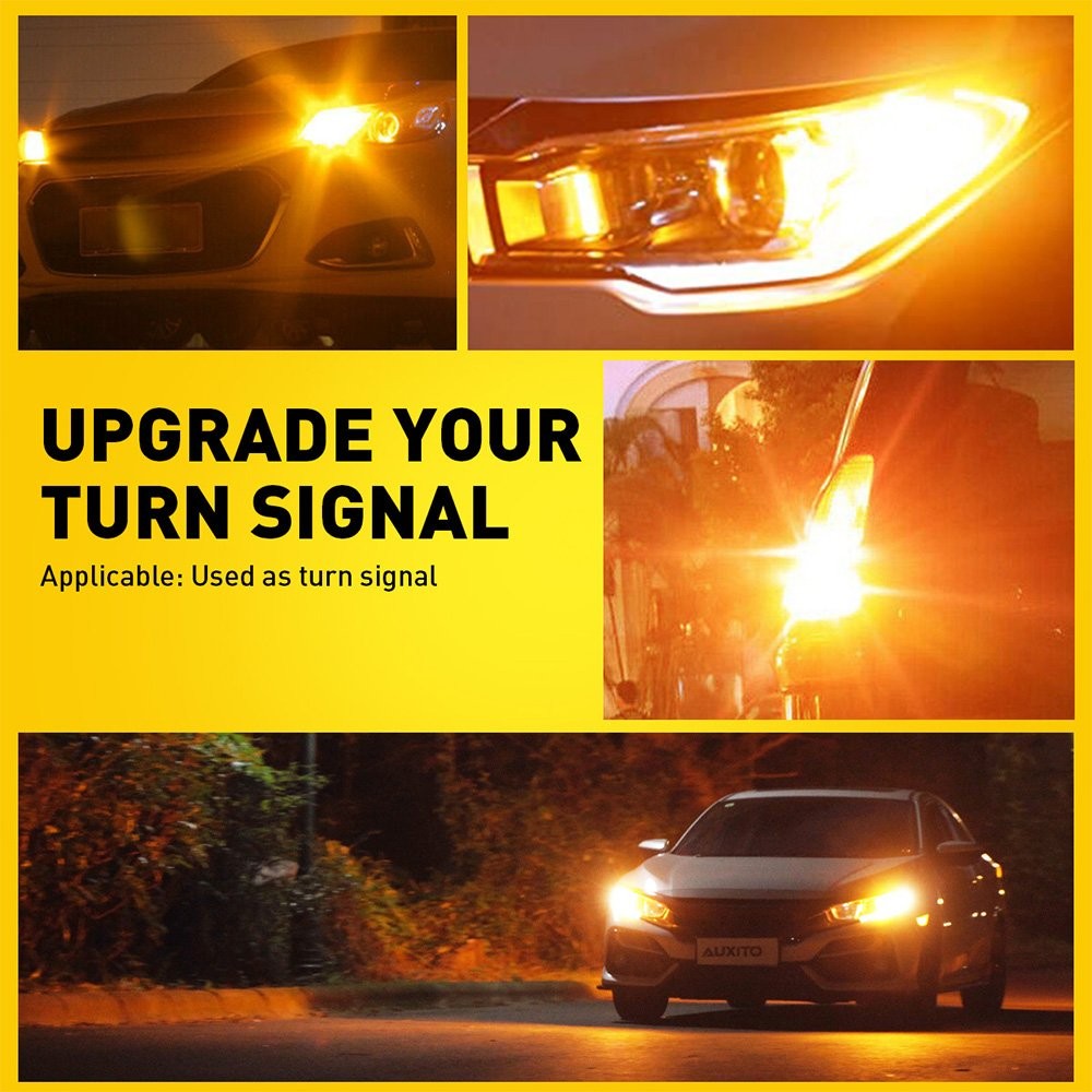 3157 3757 3155 LED Front Turn Signal Light Bulbs Amber Yellow Error Free Canbus