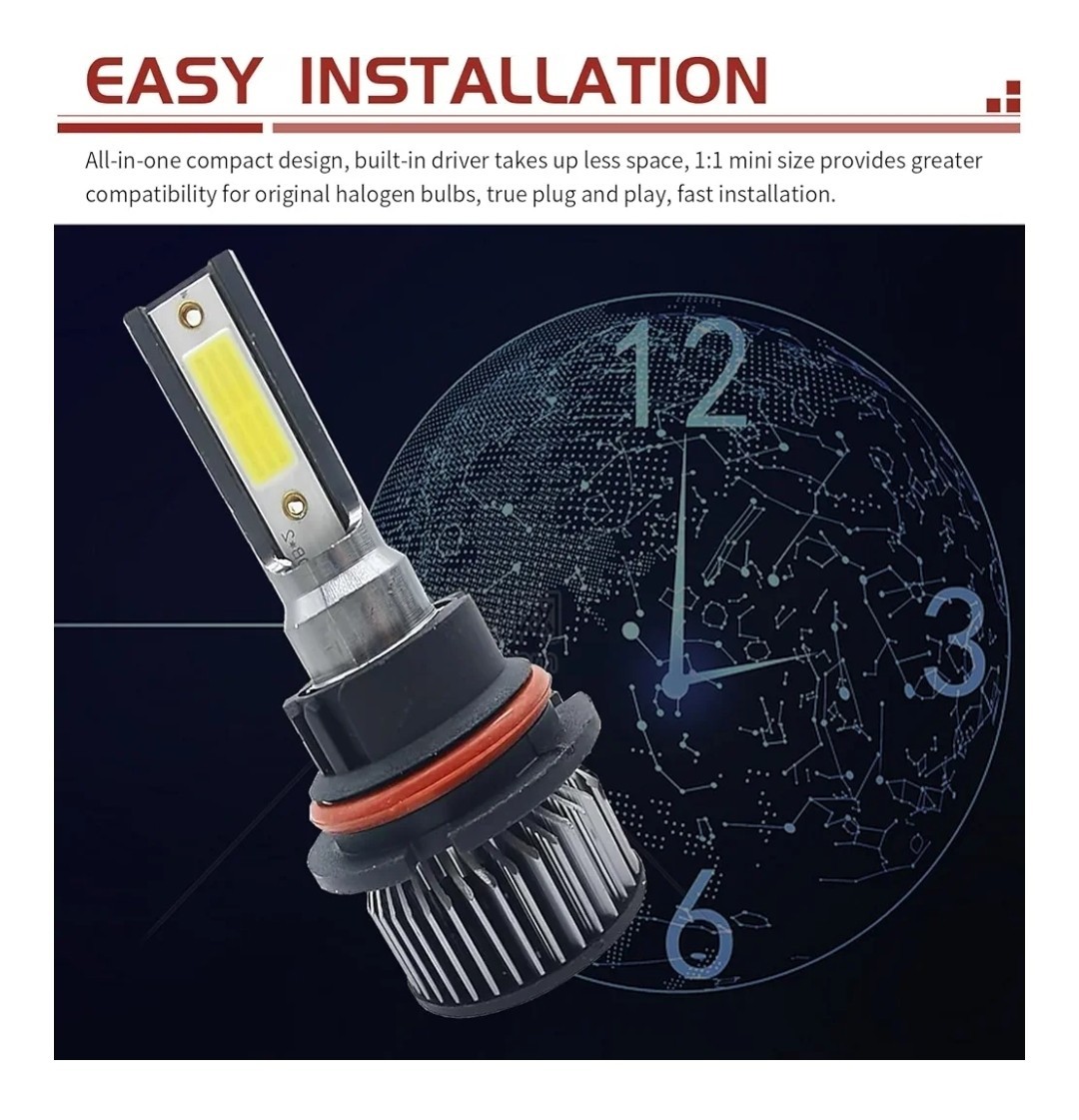 2 PCS Car LED High Beam Light Bulbs, Super Bright 6000LM IP68 Waterproof…