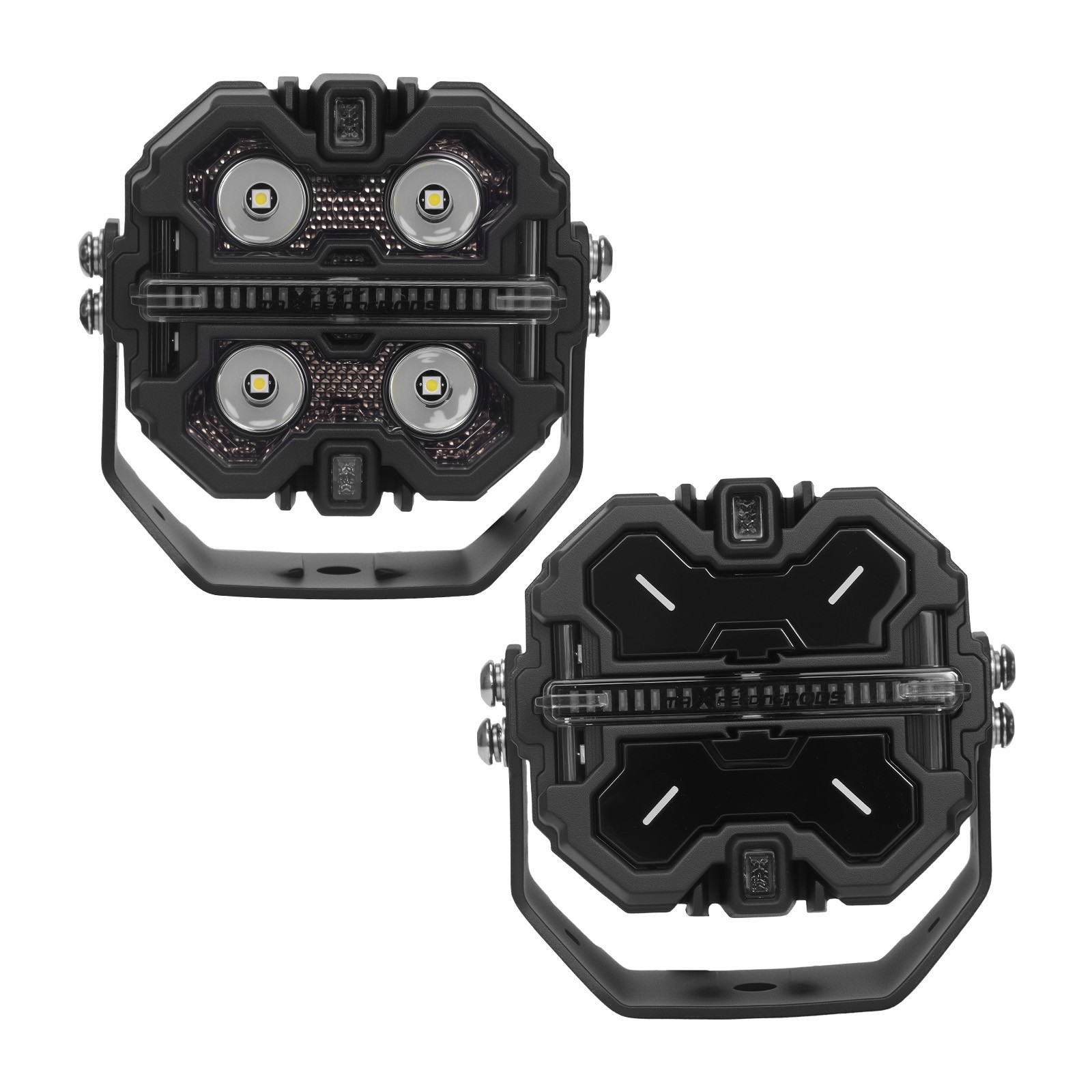 160W LED Light Pods 3.5″ White Amber DRL Spot Flood Combo Off Road Driving Light