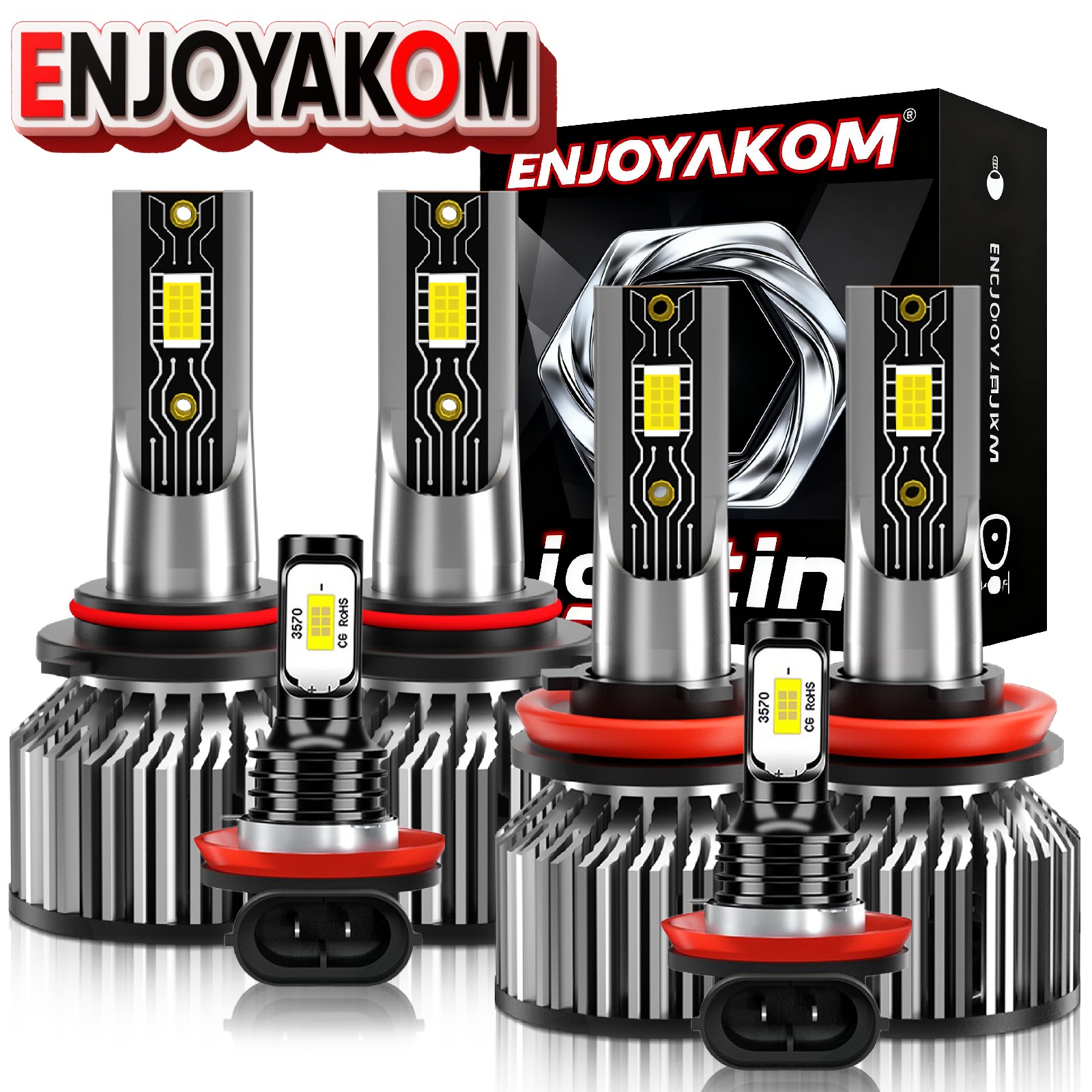 6500K LED Headlight Bulb High Low Beam Fog Light Kit For Toyota Camry 2007-2014