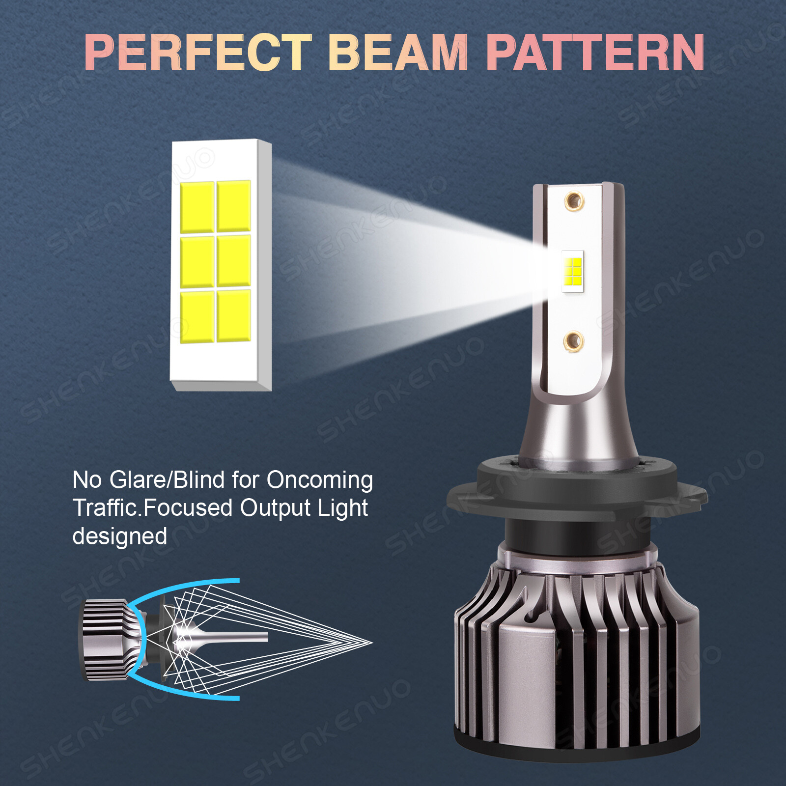 H7 LED Headlight Bulbs Kit Hi/Lo Beam Cold White 6000K Super Bright For Kia Soul