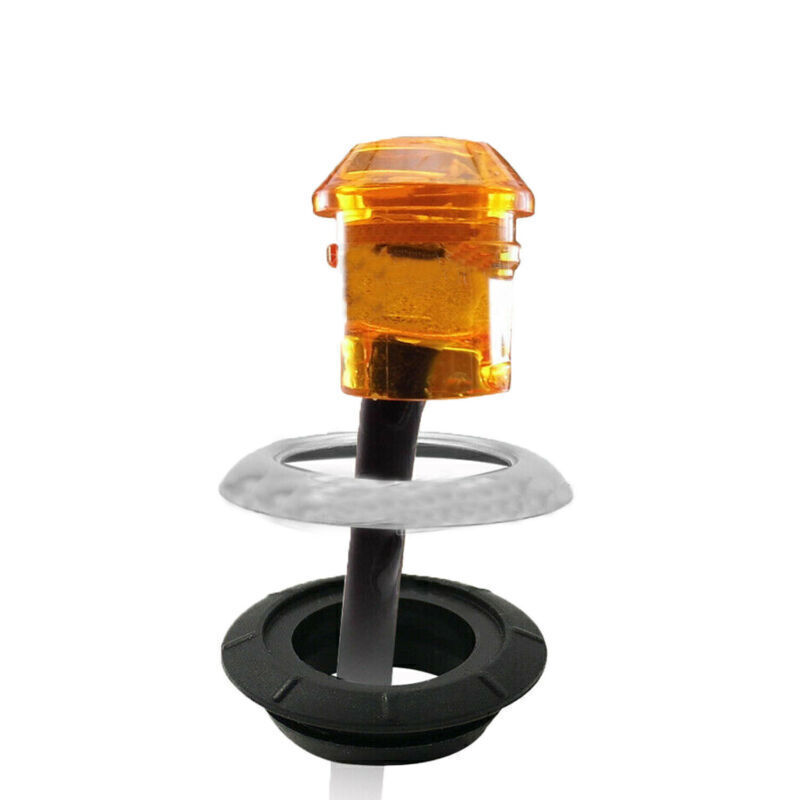 50X 3/4″ Round Amber LED Side Marker Light Truck Trailer Bullet Stainless Base