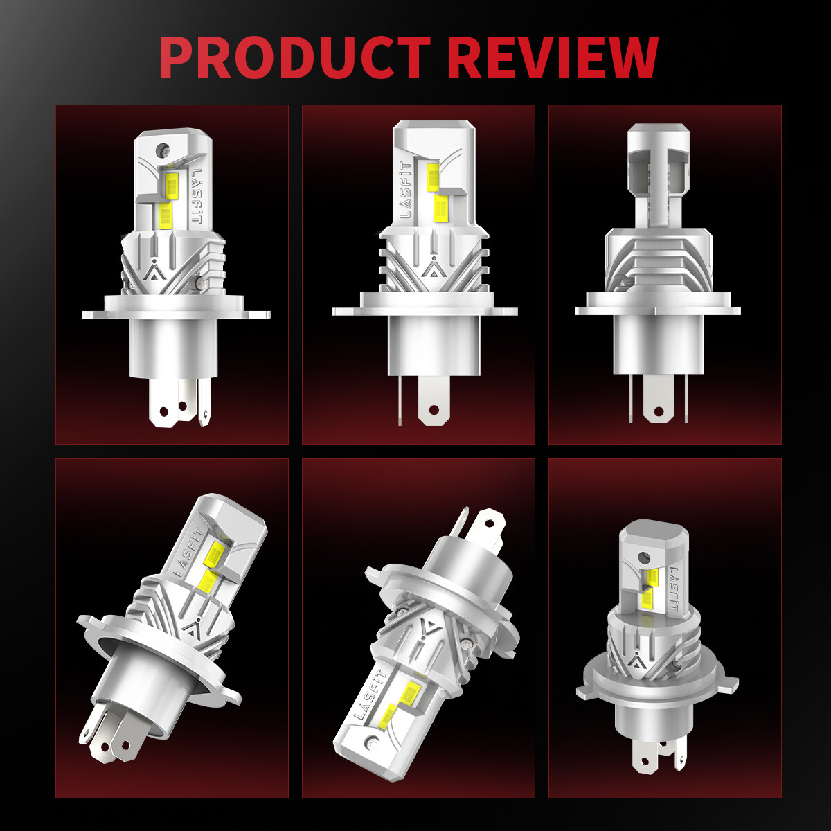 LASFIT H4/9003 LED Headlight Bulbs Conversion Kit High Low Dual Beam 6000K White