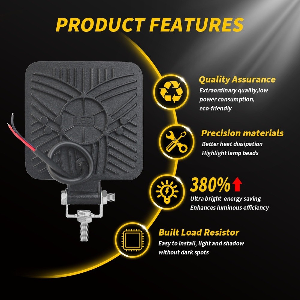 Fog Lamp LED Work Light 16 LED Array Aluminum Housing Off-road Driving