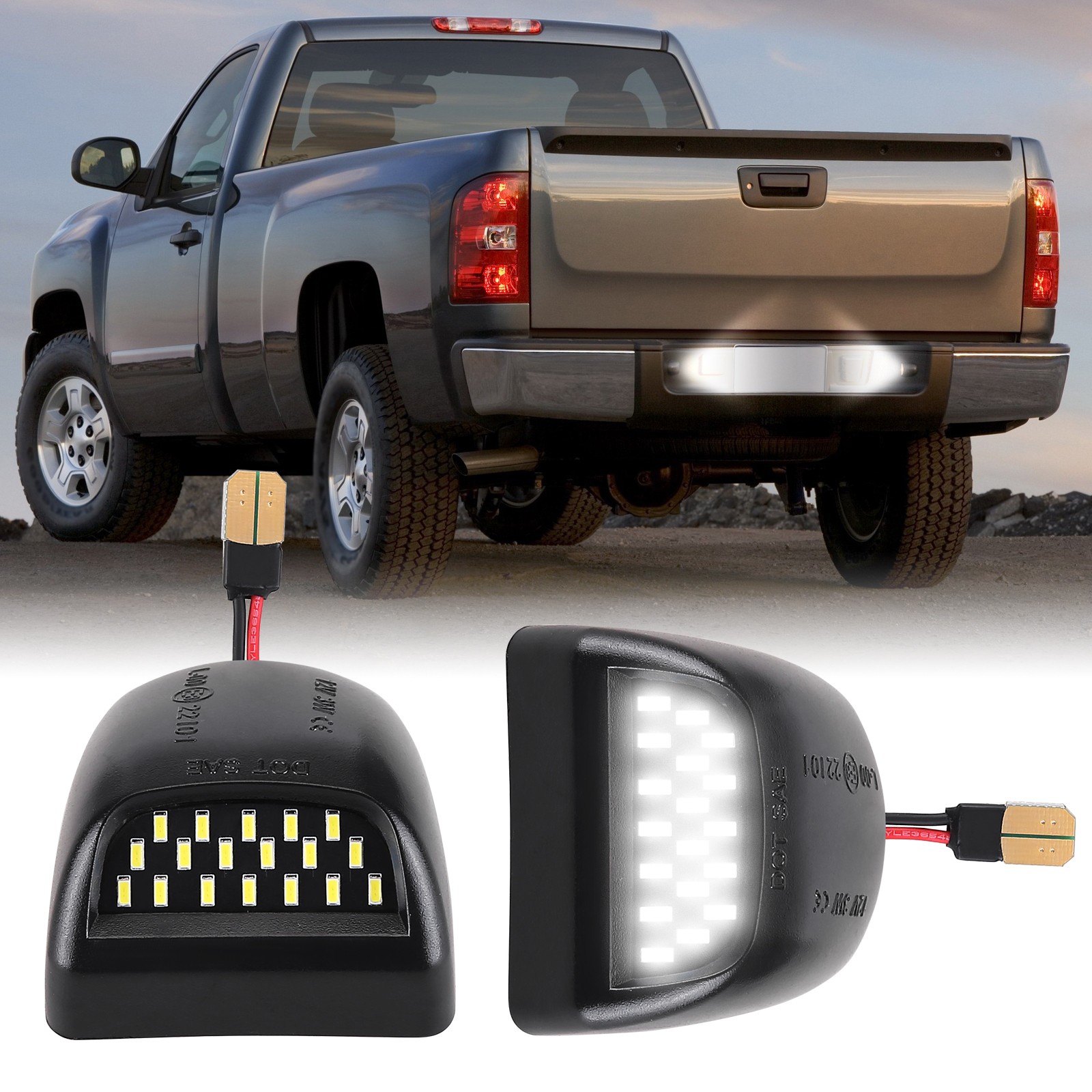 2pcs 12V Car License Plate Lights 18 LED for Chevrolet Pickup GMC 22794700