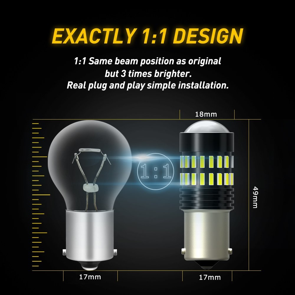 1156 Ba15s Led White Bayonet 382 Bulbs P21w Fog Car Brake Stop Tail Light Cob