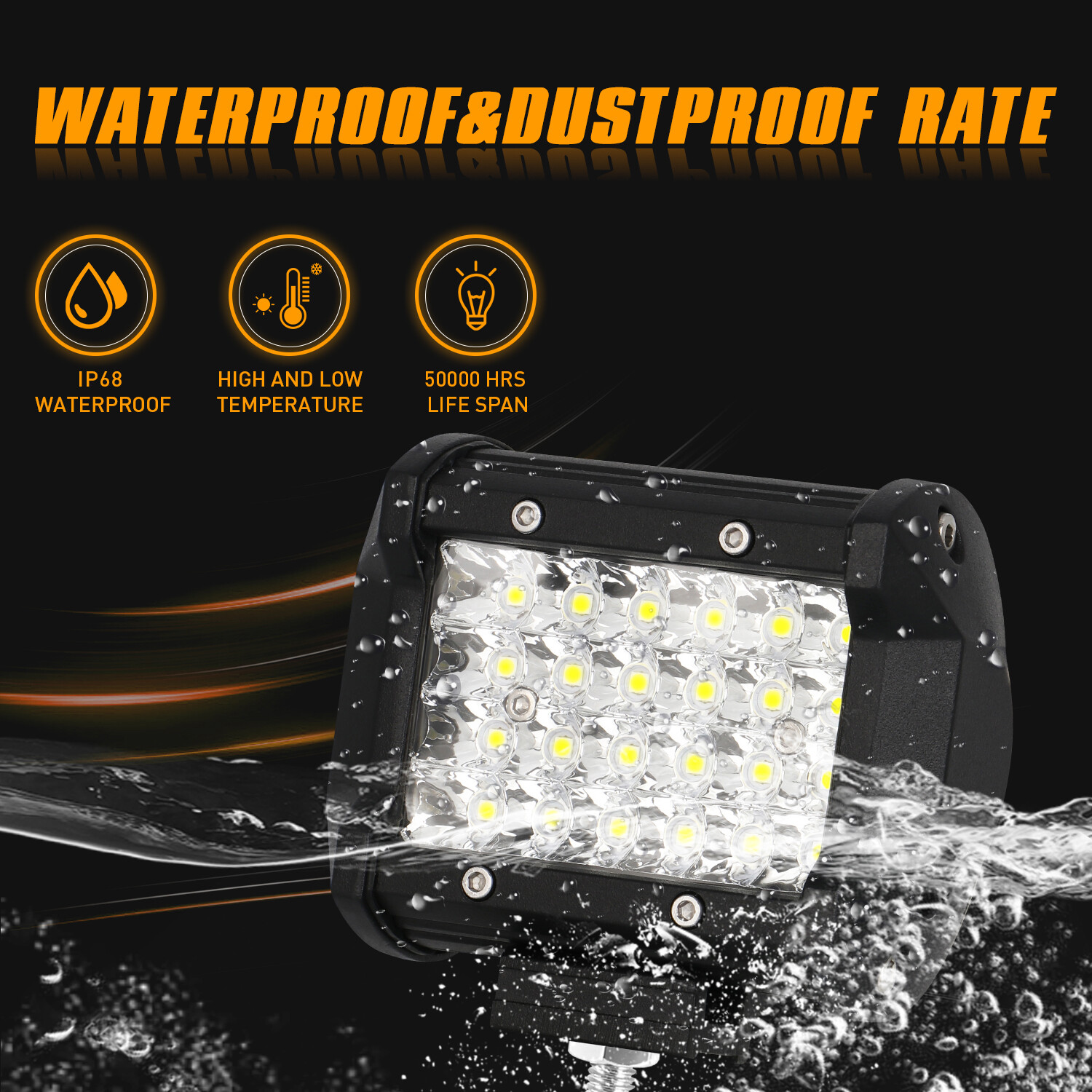 52″ Inch 1000W LED Light Bar Spot Flood + 12″ + 4″ Pods For Jeep Truck SUV Boat