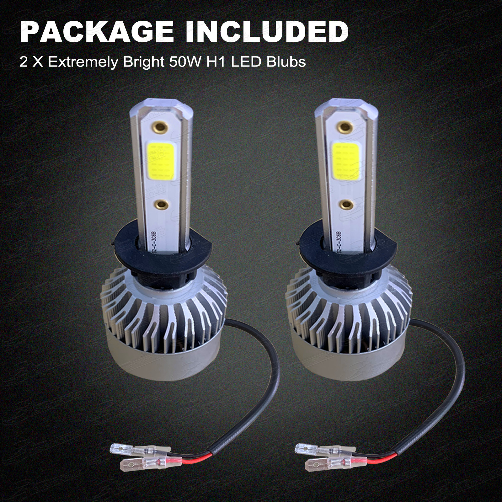 H1 100W 6000K White LED Headlight Bulbs Conversion Kits Low Beam Replace Halogen