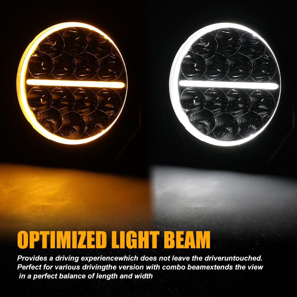 AUXBEAM Pair 7inch LED Work Lights Spot Beam Offroad Driving Pods+Amber Cover