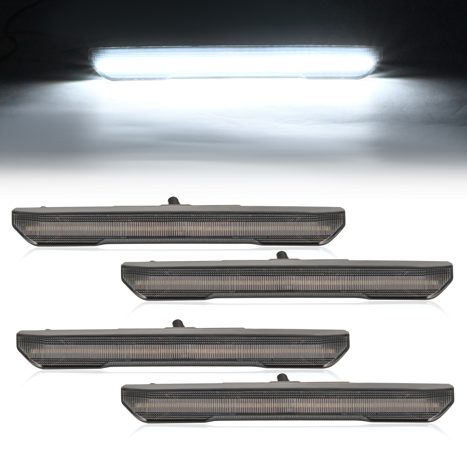 White Front Rear LED Side Marker Lights For GMC Sierra 2500HD 3500HD 2020-2024