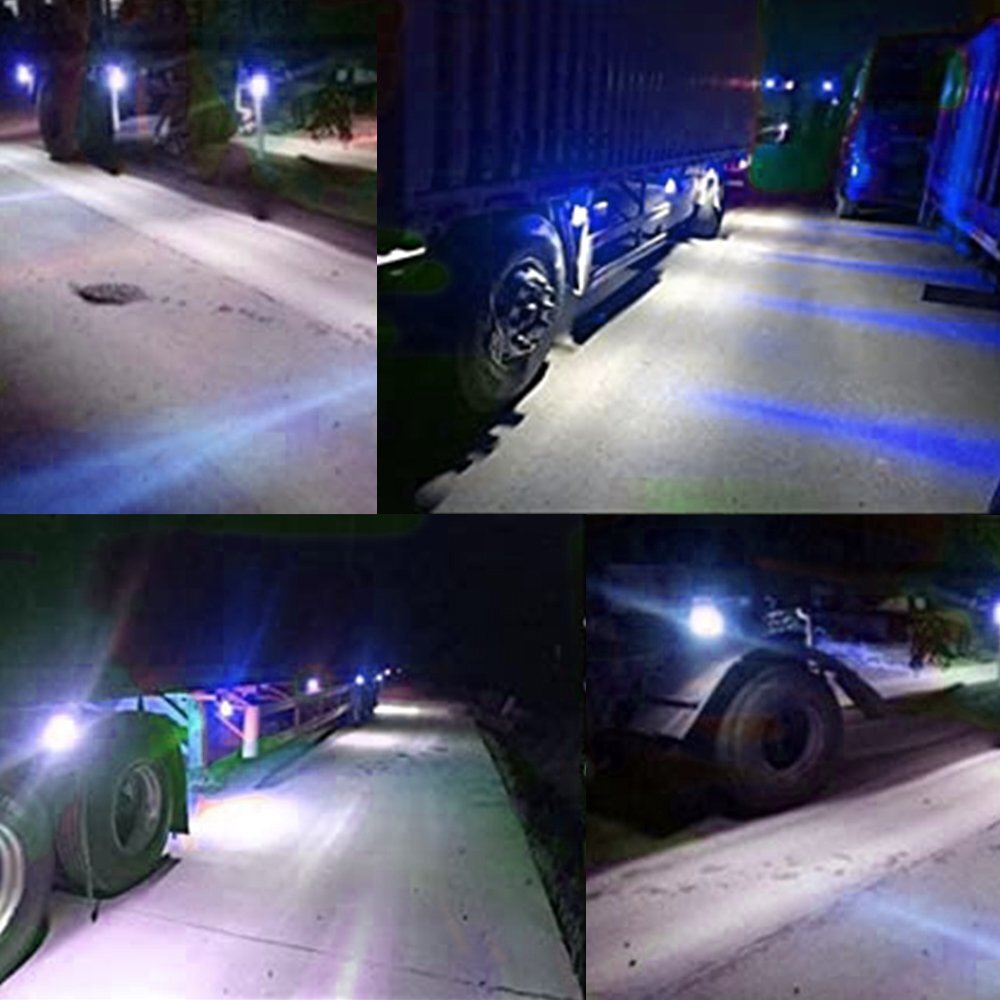 2Set Blue Lens 9LED Front Rear Side Marker Lamps Clearance Lights Waterproof 10P