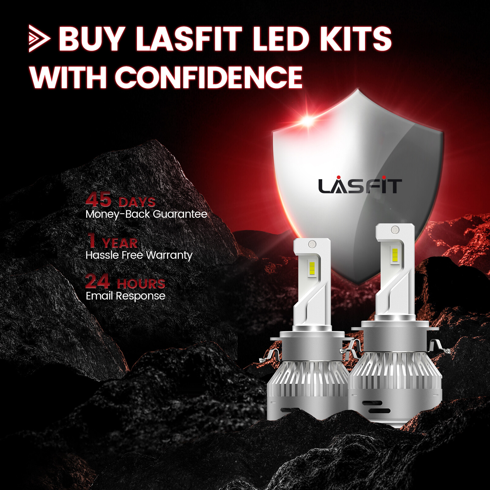 Custom for VW Tiguan 2018-2021 LED Headlight Bulbs Kit Lasfit H7 Clear White