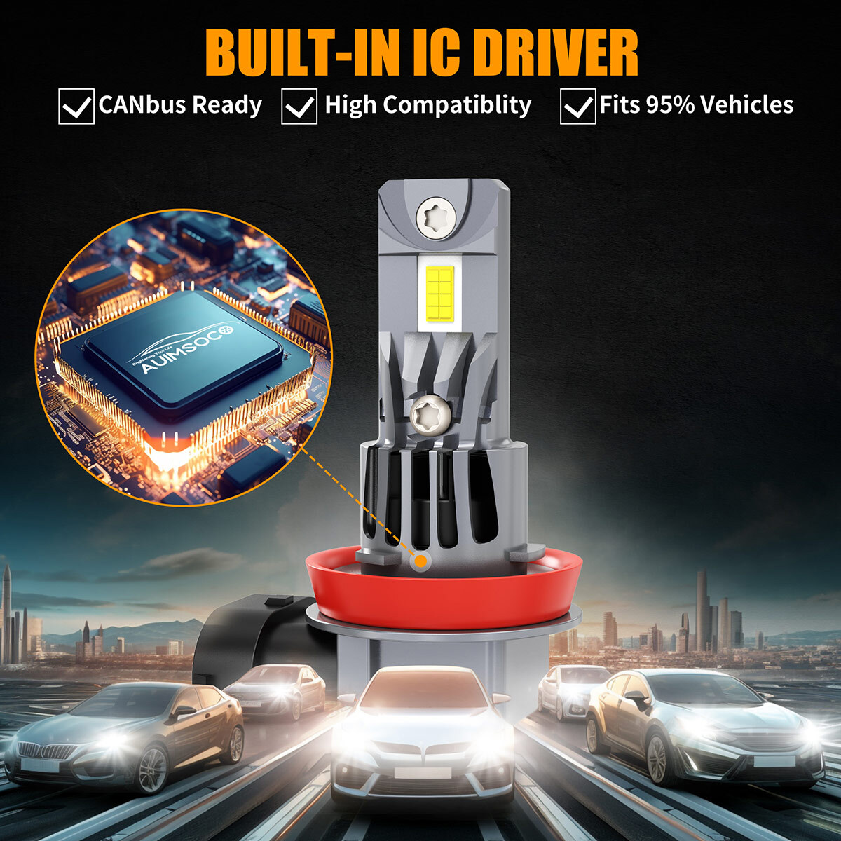 For Chevy Malibu 2013 2014 2015 LED Headlight Conversion Kit Bulbs High/Low Beam