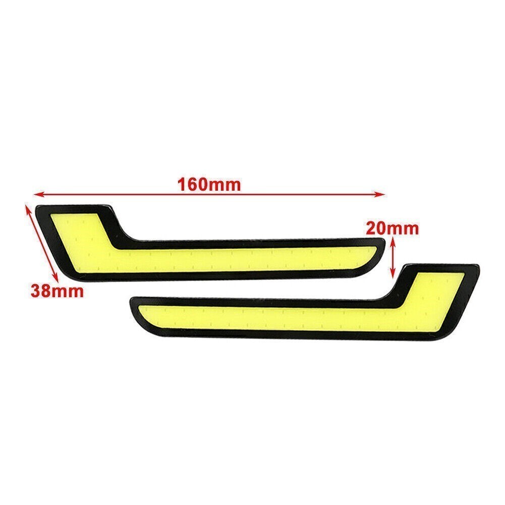 Pair L Shape COB White 12V LED Light Car DRL Daytime Running Light Driving Lamp