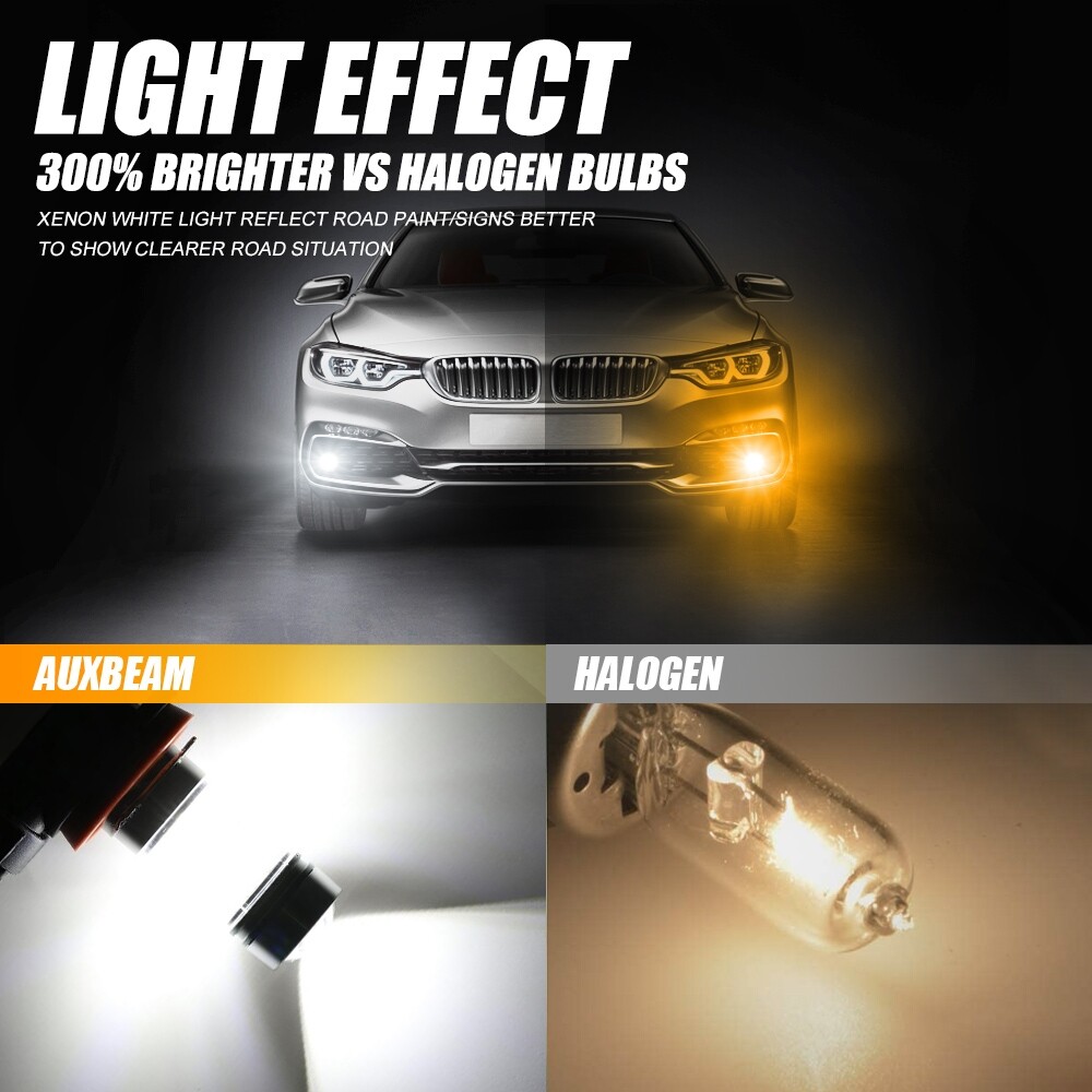 AUXBEAM Canbus LED Headlight Fog Bulbs 6000K For BMW 328i 325xi 330xi 2002-2006