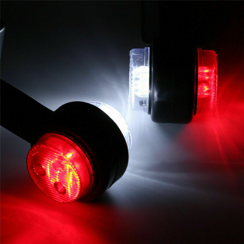 2x Dual Side LED Side Marker Light Elbow Rubber Outline Rear Trailer Truck Lorry