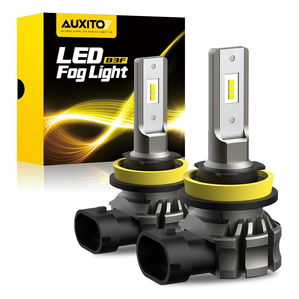 AUXITO H11 LED Headlight Kit Low High Beam BF3 Super Bright 3000K amber Bulbs