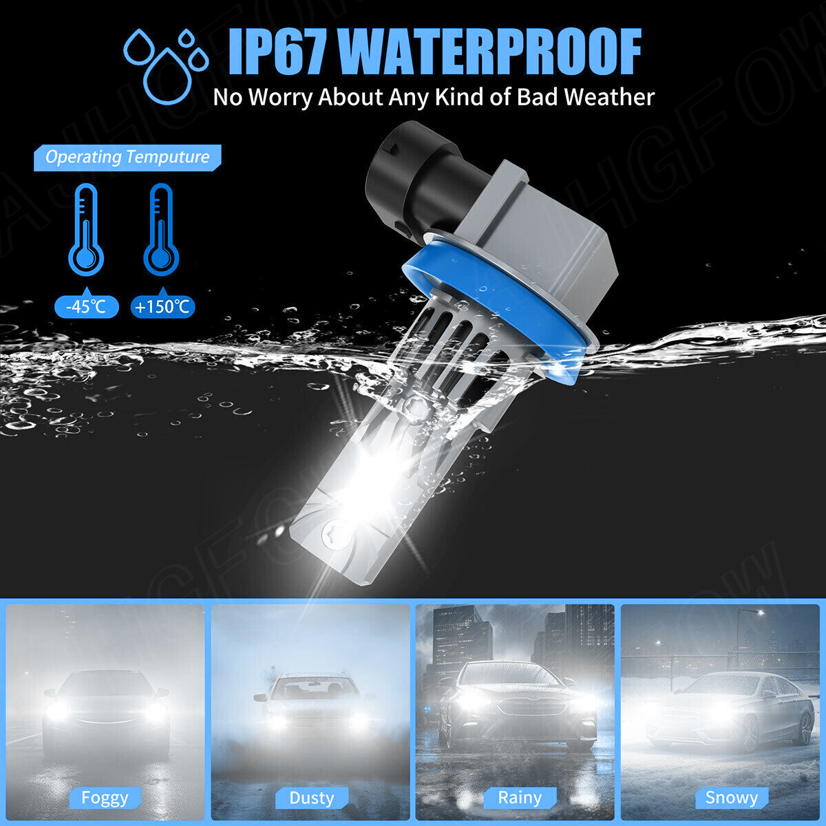 9005 H11 LED Headlight Bulb High Low Beam Super Bright White CANBUS ERROR FREE