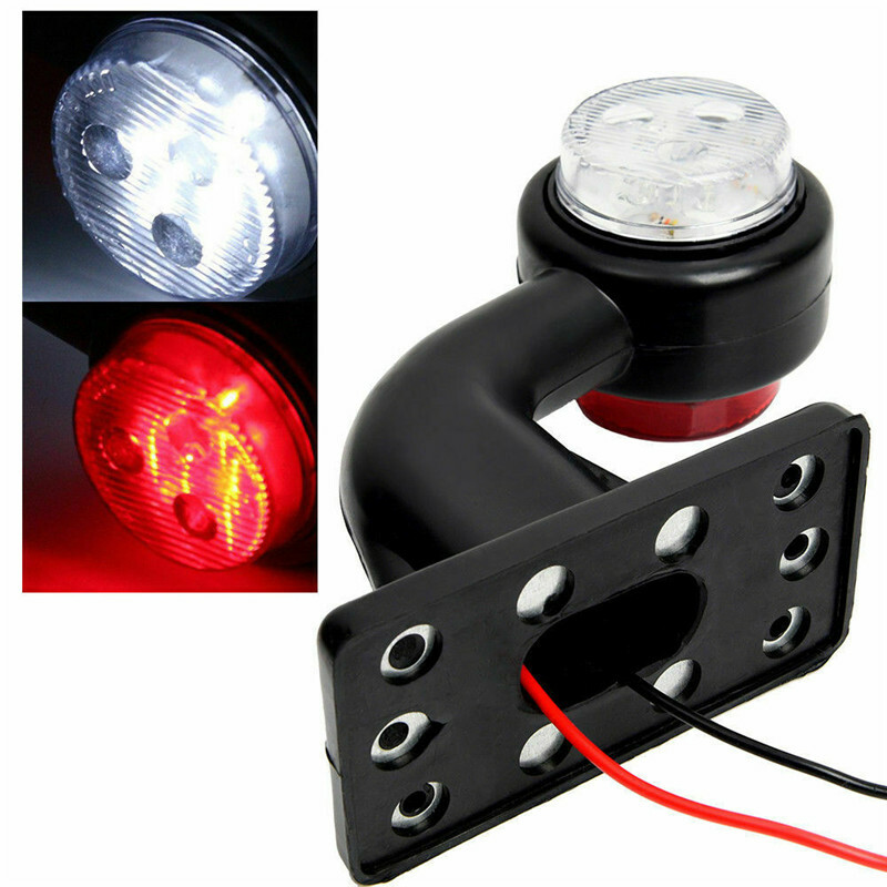 2x Dual Side LED Side Marker Light Elbow Rubber Outline Rear Trailer Truck Lorry