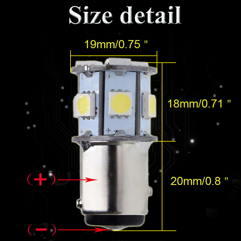 Positive Earth 6V 1157 BAY15D Car LED Bulb Tail Brake Stop Reverse Signal Light