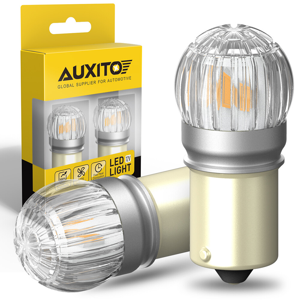 2x 1156 7506 LED Turn Signal Parking Light Bulbs Yellow Error Free Canbus AUXITO